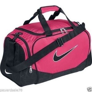 Pink and Black Nike Duffel Bag